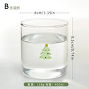 Ljojo 3D Glass Cup 400ml Cartoon Animal Christmas Theme Glass Coffee Mug