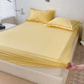 Ljojo 100% Cotton Fitted Sheet & Pillowcase Set, White, 180x200, 3Pcs