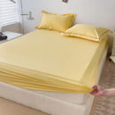 Ljojo 100% Cotton Fitted Sheet & Pillowcase Set, White, 180x200, 3Pcs