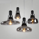 Ljojo Modern Bauhaus Smoke Gray Glass Stone Iron LED Pendant Light for Living Room