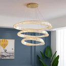 Ljojo Luxury Gold Crystal Pendant Lamp - Dimmable LED Modern Living Room Light
