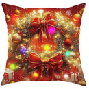 Ljojo LED Christmas Pillowcase with Santa & Snowman Garland Pattern