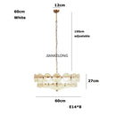 French Retro Brown Amber Glass Living Room Chandelier - New American Minimalist Luxury Pendant Light by Ljojo