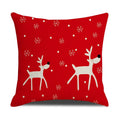 Christmas Cartoon Pillowcase | Deer & Bear Print | Linen Cushion Cover | Ljojo Brand
