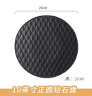 Ljojo Matte Geometric Diamond Square Bread Plate - Ideal for Dim Sum and Breakfast