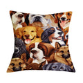 British Cat Golden Retriever Print Linen Cushion Cover - Ljojo Home Decor