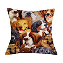 British Cat Golden Retriever Print Linen Cushion Cover - Ljojo Home Decor