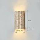 Ljojo Mid Century Modern LED Wall Lights Adjustable Switch Yellow Travertine Bedroom Lamps
