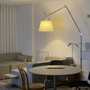 Fabric Lampshade Floor Lamp Silver Aluminium Parlor Bedroom Standing Lighting E27 Ljojo