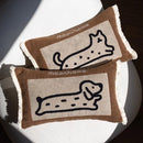 Ljojo Medieval Critter Embroidery Cushion Cover in Coffee Brown - 30x50cm