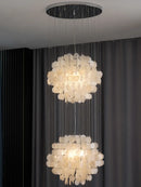 Ljojo Luxury Shell Ceiling Chandelier with Led Lights for Living Room and Staircase
