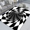 Ljojo 3D Optical Illusion Entrance Carpet: Trippy Living Room Rug for Hallway, Bedroom, Bathroom