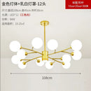 Scandinavian Glass Ball Chandelier for Bedroom | Modern Gold Black Pendant Light Ljojo