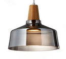 Modern Pendant Light Led Glass Lampshade Wooden Hanging Suspension American Retro Bar Table Gray Nordic Dining Loft Decor Lamp by Ljojo