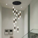Ljojo Luxury Crystal LED Stair Chandelier - Minimalist Indoor Hanging Lamps