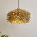 Hand Woven Rattan Pendant Lights | Wabi Sabi Straw Chandelier for Dining Room by Ljojo