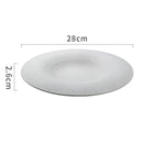 Ljojo Matte Stone Pattern Ceramic Shallow Plate for Sushi, Steak, Salad & Desserts