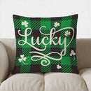 Ljojo Lucky Green Plaid Shamrock Throw Pillow Cover