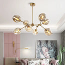 Ljojo LED Glass Chandelier for Modern Indoor Lighting Decor