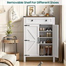 Ljojo™ 5-Tier Wooden Shoe Storage Cabinet with Adjustable Shelves and Drawer