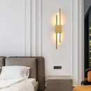 Ljojo Luxe Gold LED Tube Wall Sconce with Marble Accent