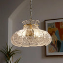 Ice Melting Flower Retro French Glass Chandelier - Luxury Bedroom Bedside Pendant Light
