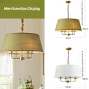 Ljojo Modern Ceiling Chandelier Stylish Fabric Lampshade LED Lights Living Room Bedroom Decor