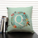Ljojo 26 Letter Design Linen Sofa Cushion Cover 45x45cm Pillow Case for Bedroom & Living Room