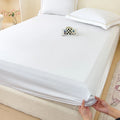 Ljojo 100% Cotton Fitted Sheet & Pillowcase Set, White, 180x200, 3Pcs