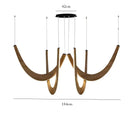 Ljojo Industrial Minimalist Wood LED Pendant Lights Chandelier for Home Decoration