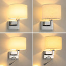 LED Wall Lamp Round Fabric Lampshade With 3W Spotlight Reading Light Sconce by Ljojo