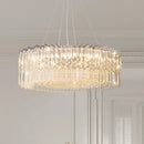 Ljojo Luxury Crystal Ceiling Chandelier LED Modern Chrome Hanging Lamps for Living Room Decor