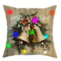 Ljojo LED Luminous Christmas Pillowcase with Retro Santa Claus Design