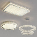 Ljojo LED Crystal Ceiling Lamp Modern Square Dimmable Dining Room Fixture