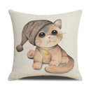 Funny Cats Print Pillow Case for Home Decor by Ljojo: 45x45cm Linen Cover