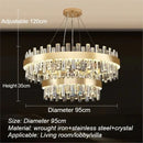 Ljojo Luxury Golden Crystal Round Ceiling Chandelier Light for Living Room