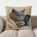 Cute Cats in PJs Phone Pillow Cover by Ljojo: Sofa, Bedroom, Car Decor