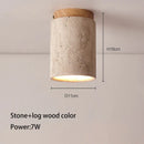 Cylindrical Travertine Ceiling Lamp Real Stone Downlight E27 Light Bulb by Ljojo