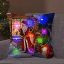 Ljojo LED Retro Santa Claus Christmas Light Decoration Throw Pillow Cover