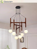 LED Glass Pendant Light Chandelier for Home Decoration - Stylish Minimalist Art Wood Lamps by Ljojo