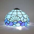 Blue Baroque 12-Inch Stained Glass Lampshade Replacement for Torchiere Floor Lamp - Ljojo