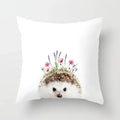 Cute Animals Print Decor Pillowcase by Ljojo - Pink Flower Theme