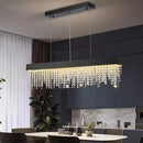 Ljojo Luxury Crystal Chandelier: Modern Dining Room Pendant Light Brushed Nickel Indoor Lighting
