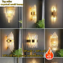 Ljojo LED Crystal Wall Lamps: Luxury Gold Wall Sconces for Home Art Decor & Bedside Lighting