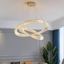 Ljojo Luxury Gold Crystal Pendant Lamp - Dimmable LED Modern Living Room Light