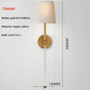 American Bedside Fabric Led Wall Lamps Copper / Iron E14 Wall Scones by Ljojo for Bedroom Lighting