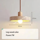 Yellow Travertine Pendant Light Stone Wood Hanging Light for Kitchen Island by Ljojo
