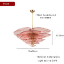 Ljojo Scandinavian Murano Green Pink Glass Chandelier - LED Art Decor for Hotel Restaurant Lobby