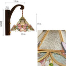 French Medieval Flower Glass Wall Lamp Wooden Retro Fixture by Ljojo