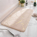 Ljojo Marble White Gold Bath Mat - Non-Slip Shower Carpet